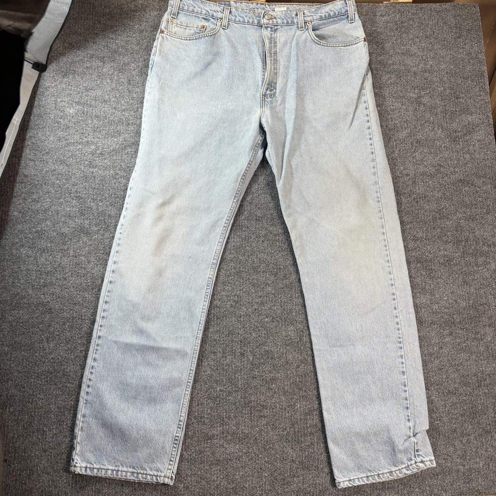 Vintage Levis 505 Jeans Mens 40x32 Blue Light Wash Straight Denim Pants USA 90s